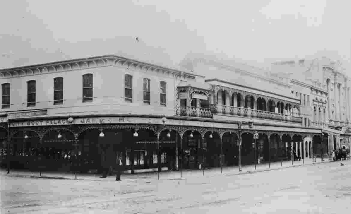 James Hunter's Boot Manufacturing Shop, Queen Street, Brisbane, 1889